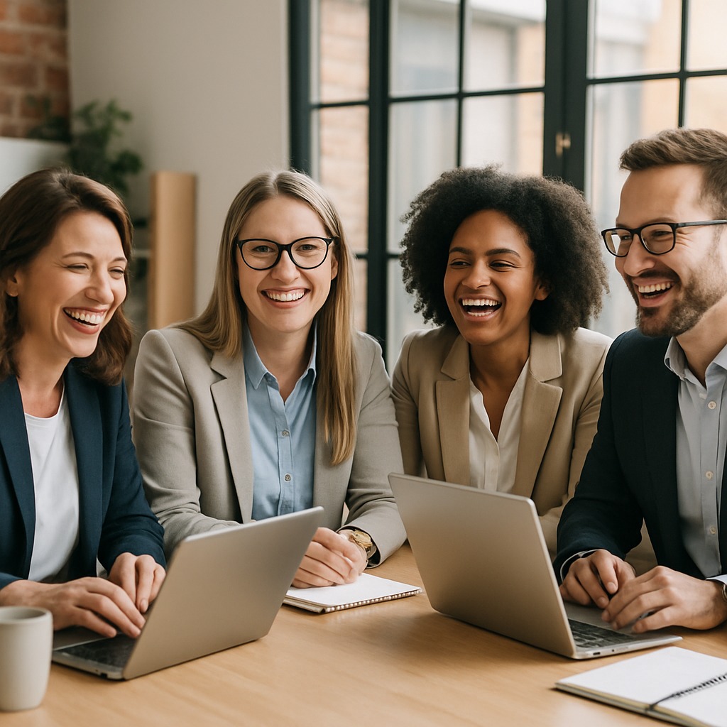 equipe management avec majorite de femmes travaillant en etant heureuses-1 equipe management avec majorite de femmes travaillant en etant heureuses-1